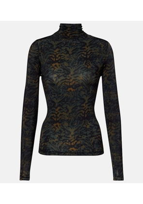 Ulla Johnson Aurelia printed jersey turtleneck top