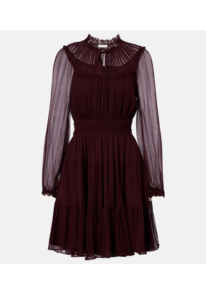 Ulla Johnson Ava tie-neck silk chiffon minidress