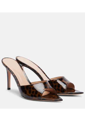 Gianvito Rossi Elle 85 leopard-print patent leather sandals