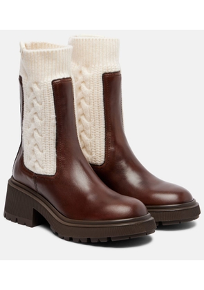 Jimmy Choo Tamia cable-knit leather ankle boots