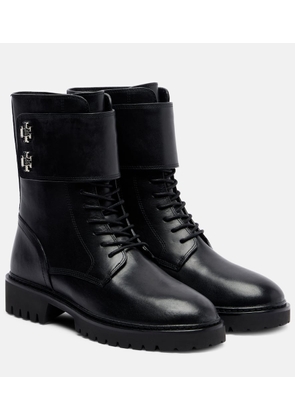 Tory Burch Turnlock leather combat boots