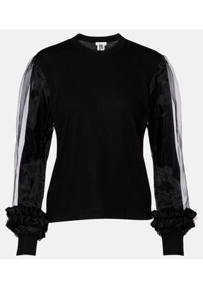Noir Kei Ninomiya Tulle-trimmed wool sweater