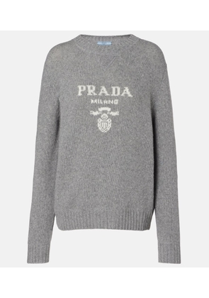 Prada Logo intarsia wool and cashmere sweater