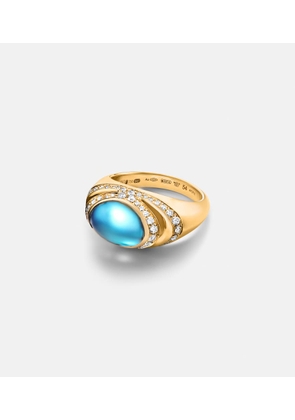 Bvlgari Bvlgari Cabochon 18kt gold ring with topaz and diamonds