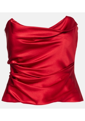 The Sei Draped silk charmeuse bustier