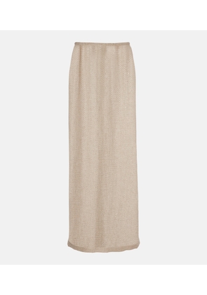 Leset Stella sequined linen-blend maxi skirt