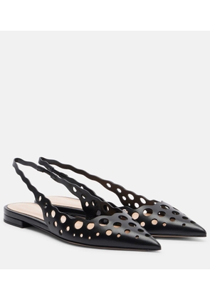 Gianvito Rossi Cutout leather slingback flats
