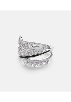 Kamyen Twist 18kt white gold and enamel ring with diamonds