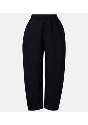 Rohe High-rise crepe barrel-leg pants