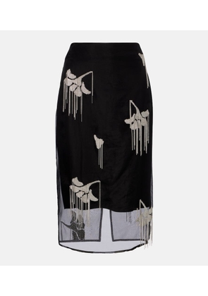 Rohe Embellished silk midi skirt