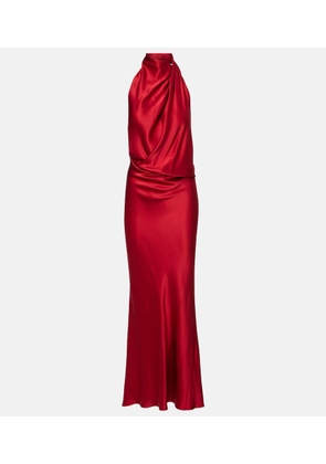 The Sei Draped halterneck silk satin gown