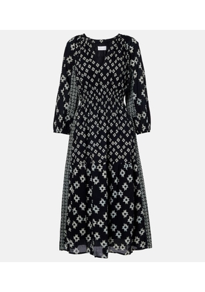 Velvet Elen embroidered cotton midi dress