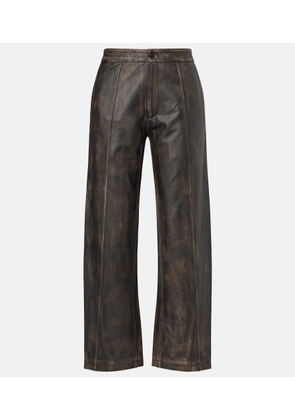 Jacques Wei High-rise leather wide-leg pants