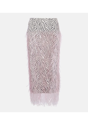 Jacques Wei Fringed zebra-print midi skirt