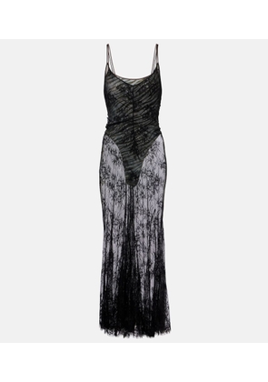 Jacques Wei Jersey bodysuit and silk maxi dress set