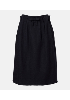 Prada Chevron pleated virgin wool midi skirt