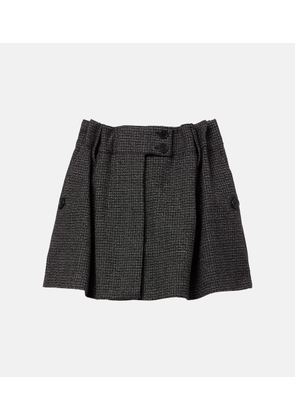 Prada Herringbone virgin wool miniskirt