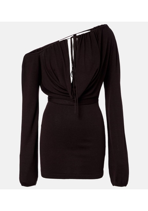 Aya Muse Sola asymmetric draped silk-blend minidress