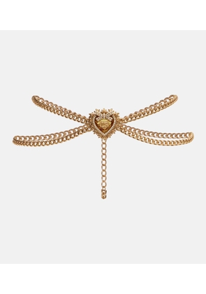 Dolce&Gabbana DG faux pearl-embellished chain belt