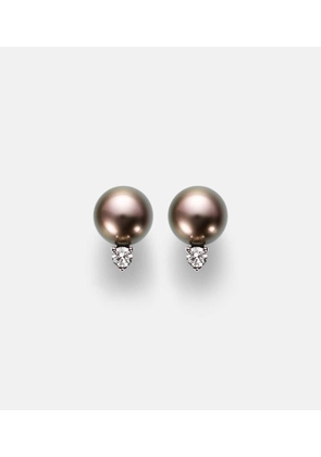 Mikimoto 18kt white gold earrings with pearls and diamonds