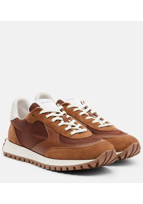 Gianvito Rossi Gravel leather and suede sneakers