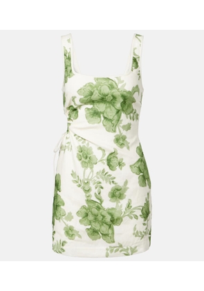 SIR Gardella cutout floral linen minidress