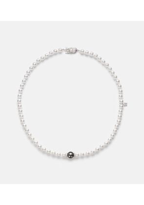 Mikimoto 18kt white gold necklace with pearls and diamonds