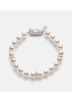 Mikimoto 18kt white gold bracelet with diamonds and pearls