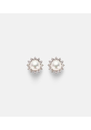 Mikimoto 18kt white gold earrings with diamonds and pearls