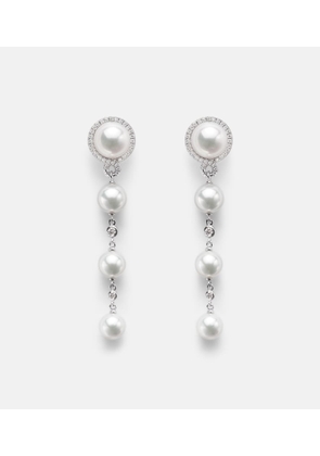 Mikimoto 18kt white gold earrings with pearls and diamonds