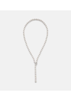 Mikimoto 18kt white gold necklace with pearls and diamonds