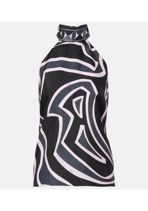Pucci Iride halterneck silk twill top