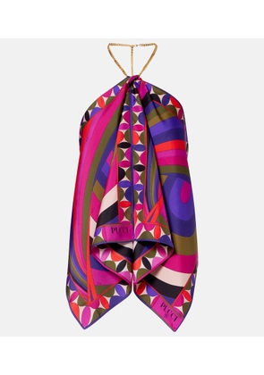 Pucci Iride embellished silk twill top