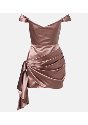 Alex Perry Off-shoulder cotton and silk satin minidress