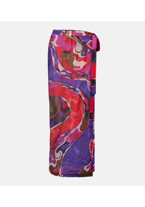 Pucci Orchidee cotton wrap skirt