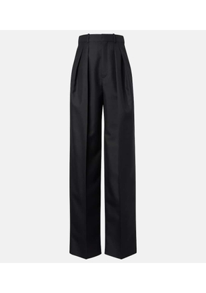 Saint Laurent Wool and mohair wide-leg pants