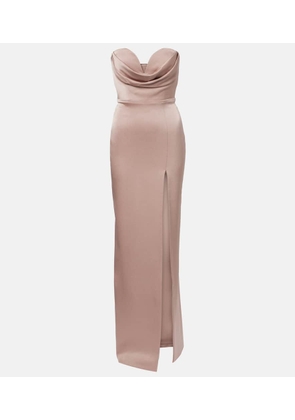 Alex Perry Draped satin bustier gown