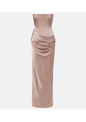 Alex Perry Draped satin corset gown