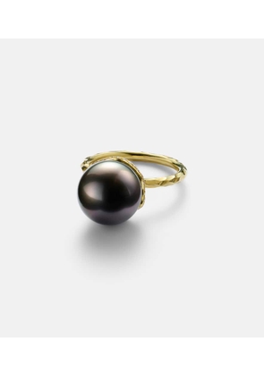 Octavia Elizabeth Orb 18kt gold ring with pearl and diamonds