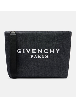 Givenchy Logo cotton denim pouch