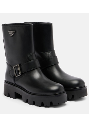 Prada Stride leather biker boots