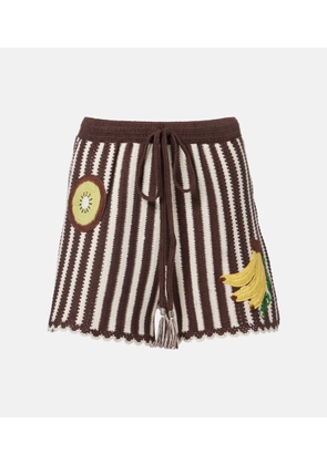 Alemais Sundae crochet embroidered cotton shorts