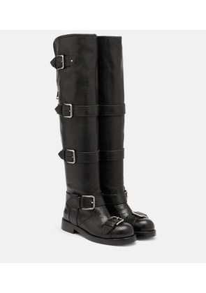 Dolce&Gabbana Over-the-knee leather biker boots