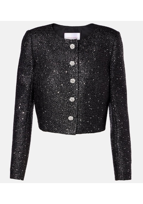 Carolina Herrera Sequined cropped lame tweed jacket