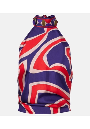Pucci Labirinto halterneck silk satin top