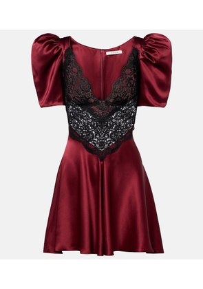 Rodarte Lace-trimmed silk cocktail dress