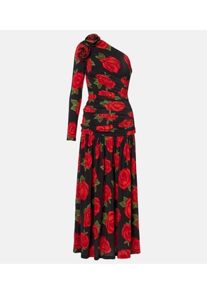 Farm Rio Latin Roses draped one-shoulder maxi dress