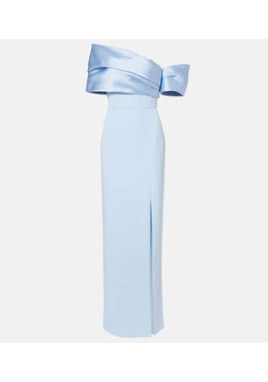 Solace London Alexis asymmetric off-shoulder gown