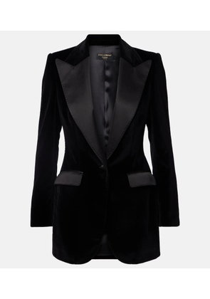 Dolce&Gabbana Cotton-blend velvet tuxedo jacket