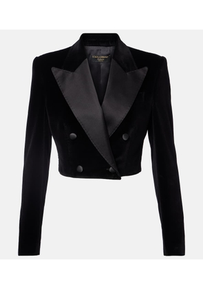 Dolce&Gabbana Cropped cotton-blend velvet blazer